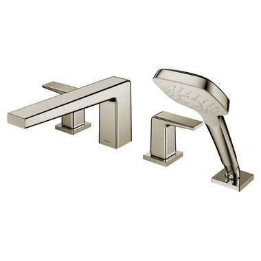 Click here to see Toto TBG10202U#BN TOTO GB Two-Handle Four-Hole Roman Tub Faucet Trim, Lever Handles, ADA, Less Hand Shower, Brushed Nickel - TBG10202U#BN