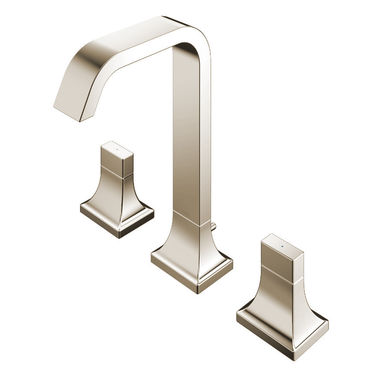 Click here to see Toto TLG08201U#PN TOTO GC Two-Handle Widespread Bathroom Sink Faucet with Metal Pop-Up Drain, 1.2 GPM, Lever Handle, Three-Hole, Brass, Polished Nickel - TLG08201U#PN