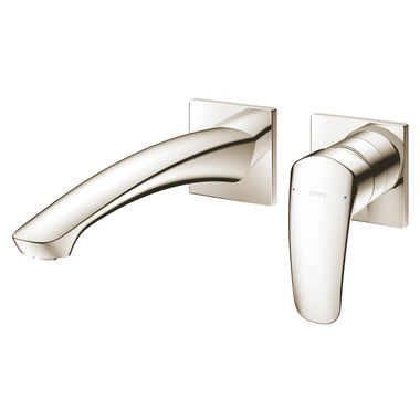 Click here to see Toto TLG09308U#PN TOTO GM Single-Handle Wall-Mount Long Bathroom Faucet with COMFORT GLIDE Technology, ADA, 1.2 GPM, Less Drain, Polished Nickel - TLG09308U#PN