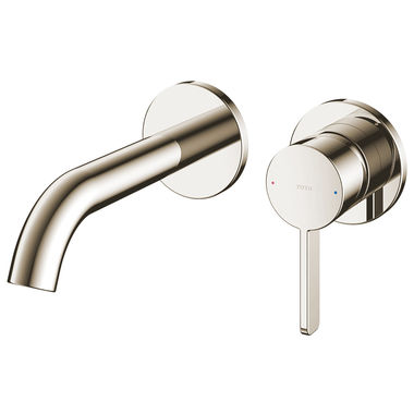 Click here to see Toto TLG11307U#PN TOTO GF Wall-Mount Single-Handle Bathroom Faucet with COMFORT GLIDE Technology, Lever Handle, Two-Hole, 1.2 GPM, Polished Nickel - TLG11307U#PN