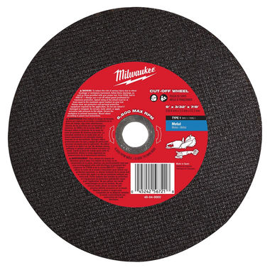 Click here to see Milwaukee 49-94-9000 Milwaukee 49-94-9000 Metal Cut- Off Wheel 9