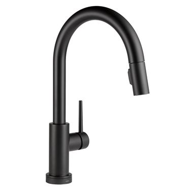 Click here to see Delta 9159TV-BL-DST Delta Trinsic Single-Handle Matte Black Pull-Down Kitchen Faucet, 1.8 GPM, Lever Handle, Diamond Seal Technology, ADA, Touch2O, VoiceIQ - 9159TV-BL-DST