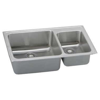 Click here to see Elkay LFGR33220 Elkay LFGR33220 Gourmet Stainless Steel Double Bowl Sink