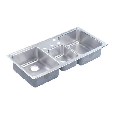 Click here to see Elkay LCR43224 Elkay LCR43224 Gourmet Stainless Steel Triple Bowl Sink
