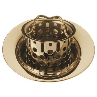 Click here to see Brizo 69051-PG Brizo Rook Prep Flange and Strainer with Drop-In Basket with Lift Handle Brilliance Polished Gold - 69051-PG