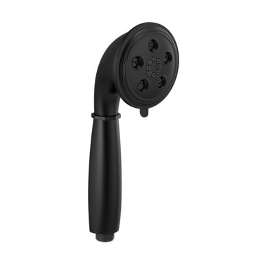 Click here to see Brizo RP81079BL Brizo Rook 3in H2Okinetic Multi-Function Hand Shower with Dual-Check Valve, 1.75 GPM, Classic, Round, WaterSense, Matte Black - RP81079BL