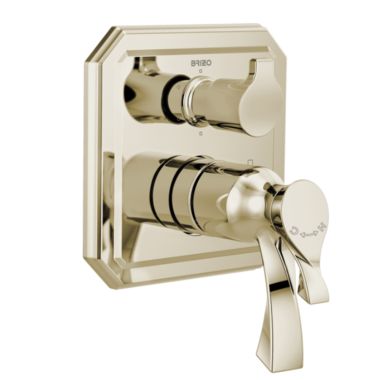 Click here to see Brizo T75630-PN Brizo Virage TempAssure Thermostatic Valve Trim w/ 6-Function Diverter Trim, Lever Handles, Polished Nickel - T75630-PN