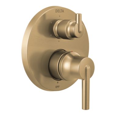 Click here to see Delta T24959-CZ Delta Contemporary Monitor 14 Series Valve Trim w/ 6-Function Diverter, Lever Handles, Champagne Bronze - T24959-CZ