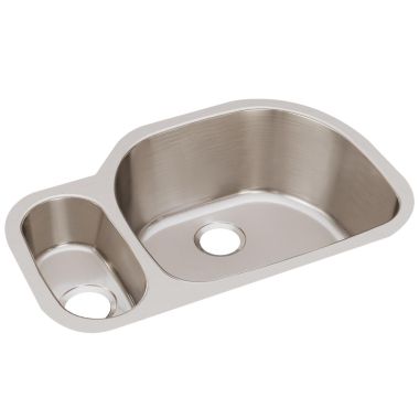 Click here to see Elkay ELUH322110L Elkay ELUH322110L Lustertone Classic 30/70 Offset Double Bowl Undermount Sink, Stainless Steel, 31-1/2