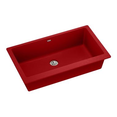 Click here to see Elkay ELXRUP3620MA0 Elkay Quartz Luxe Single Bowl Undermount Kitchen Sink with Perfect Drain, Maraschino - ELXRUP3620MA0 