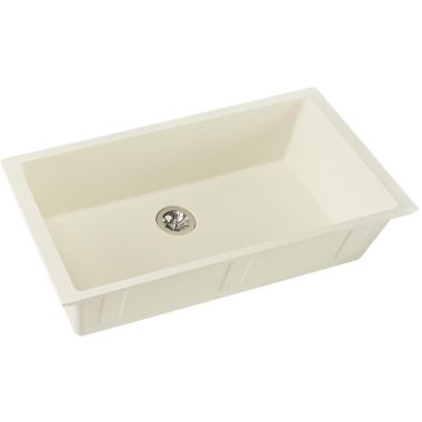Click here to see Elkay ELXRUP3620PA0 Elkay Quartz Luxe Single Bowl Undermount Kitchen Sink with Perfect Drain, Parchment - ELXRUP3620PA0