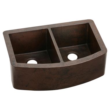 Click here to see Elkay ECUF3319ACH Elkay ECUF3319ACH Equal Double Bowl Farmhouse Sink, Copper