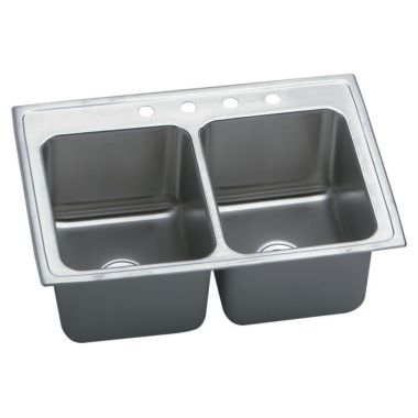 Click here to see Elkay DLRQ3322124 Elkay DLRQ3322124 Gourmet Stainless Steel Double Bowl Sink
