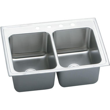 Click here to see Elkay DLRQ3322104 Elkay DLRQ3322104 Gourmet Stainless Steel Double Bowl Sink