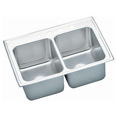 Click here to see Elkay DLRQ3322100 Elkay DLRQ3322100 Gourmet Stainless Steel Double Bowl Sink