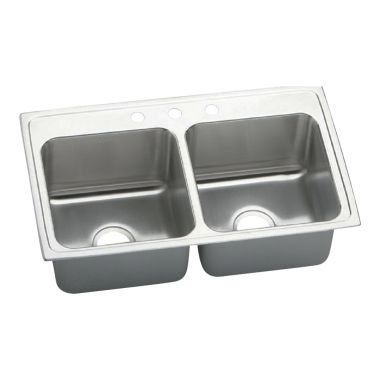 Click here to see Elkay DLRQ3319103 Elkay DLRQ3319103 Gourmet Stainless Steel Double Bowl Sink