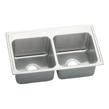 Click here to see Elkay DLRQ3319102 Elkay DLRQ3319102 Gourmet Stainless Steel Double Bowl Sink