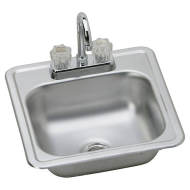 Click here to see Dayton KP211515C Elkay KP211515C Dayton Single Bowl Top Mount Stainless Steel Bar Sink + Faucet Kit