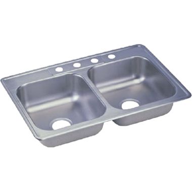 Click here to see Dayton KW10233224 Dayton KW10233224 Stainless Steel Top Mount Double Bowl Kingsford Sink