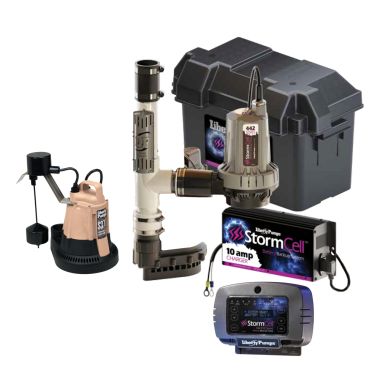 Click here to see Liberty PCS37-442-10A Liberty Pumps Sump Pump Combo, 1/3 HP, 115 Volts, 40 GPM, 1-1/2