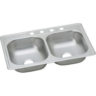 Click here to see Dayton DW10233224 Dayton DW10233224 Stainless Steel Top Mount Double Bowl Sink