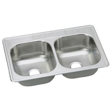 Click here to see Dayton DSE233220 Elkay DSE233220 Dayton Stainless Steel Double Bowl Sink