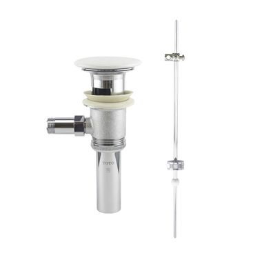 Click here to see Toto THP737#CMW TOTO Lever Faucet Drain Fitting Assembly with Clean Matte White Ceramic Drain Cover - THP737#CMW