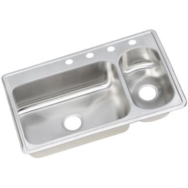 Click here to see Elkay DEMR23322R4 Elkay DEMR23322R4 Dayton 70/30 Double Bowl Top Mount Stainless Steel Sink