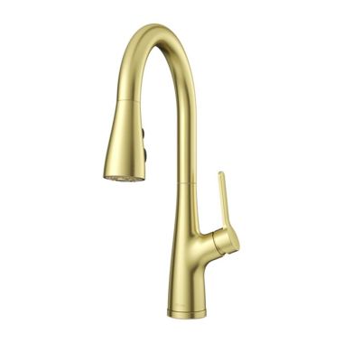 Click here to see Pfister LG529-NEBG Pfister Neera Single Handle Pull-Down Kitchen Faucet, Brushed Gold - LG529-NEBG
