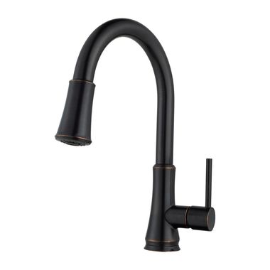 Click here to see Pfister G529-PF2Y Pfister Pfirst Single-Handle Pull-Down Kitchen Faucet, 1.8 GPM, Pfast Connect, Pforever Seal, Tuscan Bronze - G529-PF2Y
