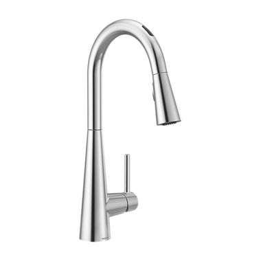 Click here to see Moen 7864EVC Moen Sleek Smart Single Handle High Arc Pull-Down Kitchen Faucet, Chrome - 7864EVC 
