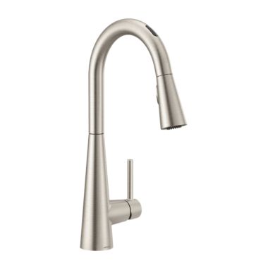 Click here to see Moen 7864EVSRS Moen Sleek Smart Single Handle High Arc Pull-Down Kitchen Faucet, Spot Resist Stainless - 7864EVSRS