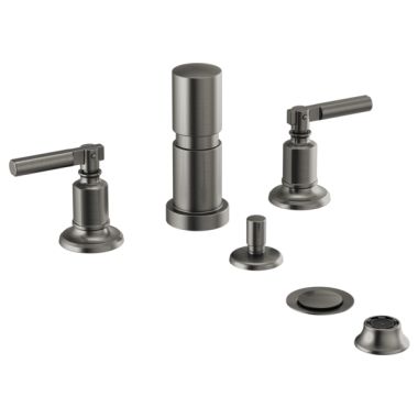 Click here to see Brizo 68476-SL Brizo Invari Two-Handle Bidet Faucet with Diverter and Metal Pop-Up, Lever Handles, 4-Hole, Brilliance Luxe Steel - 68476-SL