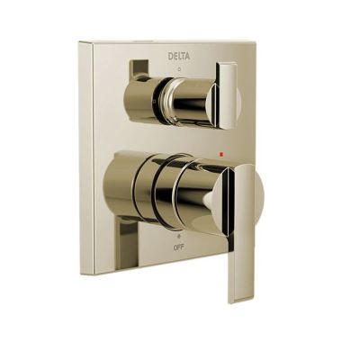 Click here to see Delta T24867-PN Delta Angular Modern Monitor 14 Series Valve Trim w/ 3-Function Diverter, Lever Handles, Polished Nickel - T24867-PN
