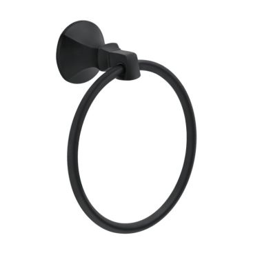 Click here to see Delta 76446-BL Delta Ashlyn Wall Mounted Towel Ring with Mounting Hardware and Template, Matte Black - 76446-BL