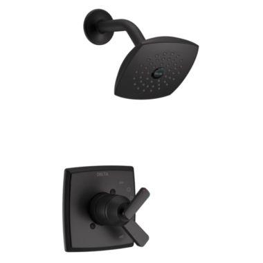 Click here to see Delta T17264-BL Delta Ashlyn Monitor 17 Series Two-Handle Shower Faucet with Volume Control, Single-Setting Rain Showerhead, 1.75 GPM, Lever Handles, Matte Black - T17264-BL