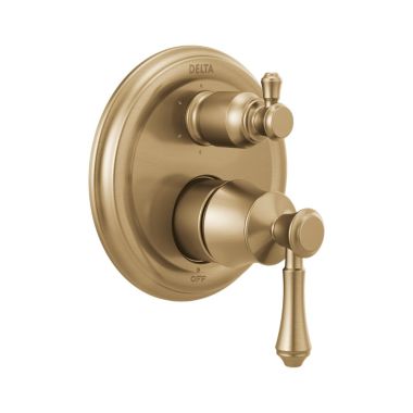Click here to see Delta T24997-CZ Delta Traditional Monitor 14 Series Valve Trim w/ 6-Function Diverter, Lever Handles, Champagne Bronze - T24997-CZ