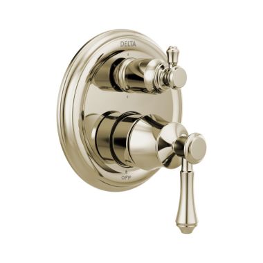 Click here to see Delta T24997-PN Delta Traditional Monitor 14 Series Valve Trim w/ 6-Function Diverter, Lever Handles, Polished Nickel - T24997-PN