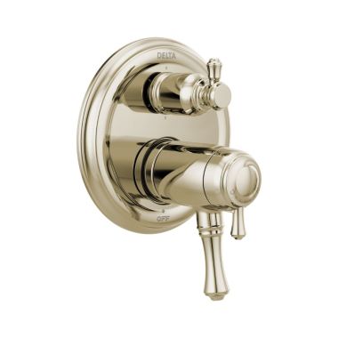 Click here to see Delta T27T997-PN Delta Traditional TempAssure 17T Series Two-Handle Valve Trim w/ 6-Function Diverter, Lever Handles, Polished Nickel - T27T997-PN