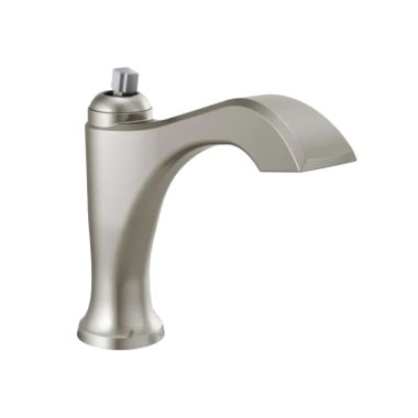 Click here to see Delta 556-SSLPU-LHP-DST Delta Dorval Stainless Lavatory Faucet with Escutcheon, Less Pop-Up, 1.2 GPM, Less Handle, DIAMOND Seal - 556-SSLPU-LHP-DST