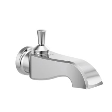 Click here to see Delta RP100196 Delta 8in Dorval Wall-Mount Chrome Tub Spout with Pull-Up Diverter, Brilliance Finish - RP100196