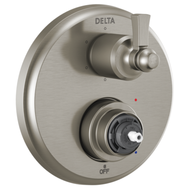 Click here to see Delta T24956-SSLHP Delta Dorval Monitor 14 Series Valve Trim w/ 6-Function Diverter, Less Handle, Stainless Steel - T24956-SSLHP