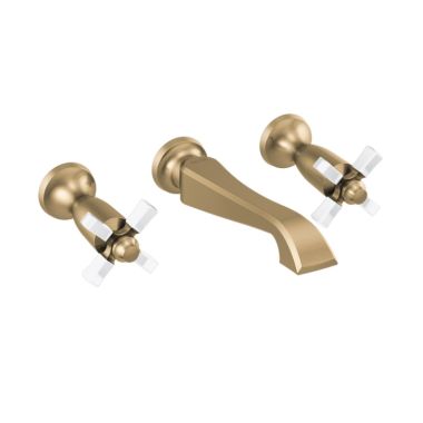 Click here to see Delta T3557LF-GSWL Delta Dorval Wall-Mount Champagne Bronze/Porcelain Lavatory Faucet Trim for 8
