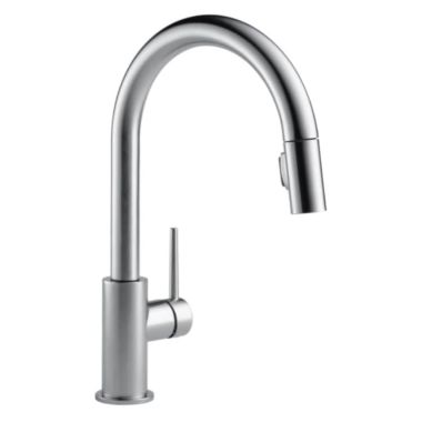 Click here to see Delta 9159-ARLS-DST Delta Trinsic Two-Function Single-Handle Arctic Stainless Pull-Down Kitchen Faucet, 1.8 GPM, Lever Handle, Diamond Seal Technology, ADA, Limited Swivel - 9159-ARLS-DST
