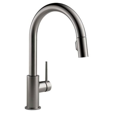 Click here to see Delta 9159-KSLS-DST Delta Trinsic Two-Function Single-Handle Black Stainless Pull-Down Kitchen Faucet, 1.8 GPM, Lever Handle, Diamond Seal Technology, ADA, Limited Swivel - 9159-KSLS-DST
