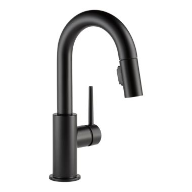 Click here to see Delta 9959-BLLS-DST Delta Trinsic Two-Function Single-Handle Matte Black Pull-Down Bar/Prep Faucet, 1.8 GPM, Lever Handle, Diamond Seal Technology, ADA, Limited Swivel - 9959-BLLS-DST