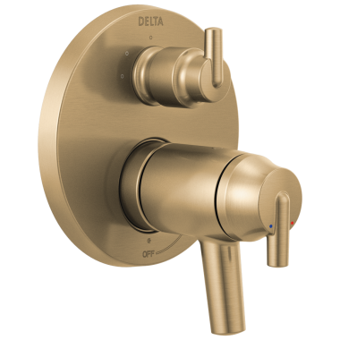 Click here to see Delta T27T859-CZ Delta Contemporary TempAssure 17T Series Two-Handle Valve Trim w/ 3-Function Diverter, Lever Handles, Champagne Bronze - T27T859-CZ