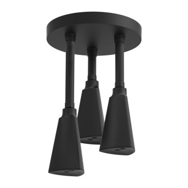 Click here to see Delta 57140-BL25 Delta Universal Showering H2Okinetic Single-Setting Pendant Raincan Shower Head with LED Light, 2.5 GPM, Matte Black - 57140-BL25