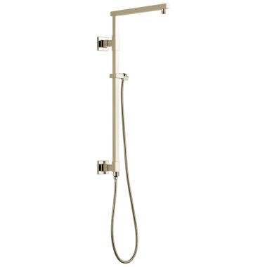 Click here to see Delta 58420-PN Delta Universal Showering 26in Angular Shower Column Kit with Stretchable Hose for Shower Head and Hand Shower, Polished Nickel - 58420-PN
