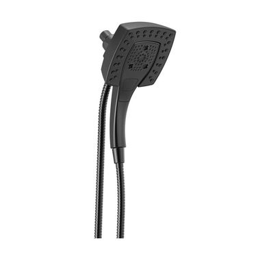 Click here to see Delta 58474-BL Delta Universal Showering 1.75 GPM H2Okinetic In2ition 5-Setting Two-In-One Shower, Square Head, Touch-Clean Spray Nozzles,  Matte Black - 58474-BL